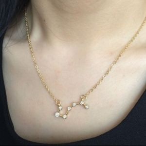 Big Dipper Crystal Pendant Necklace in Gold
